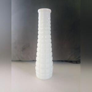Vintage E.O. Brody Co Milk Glass Waffle Pattern Budvase